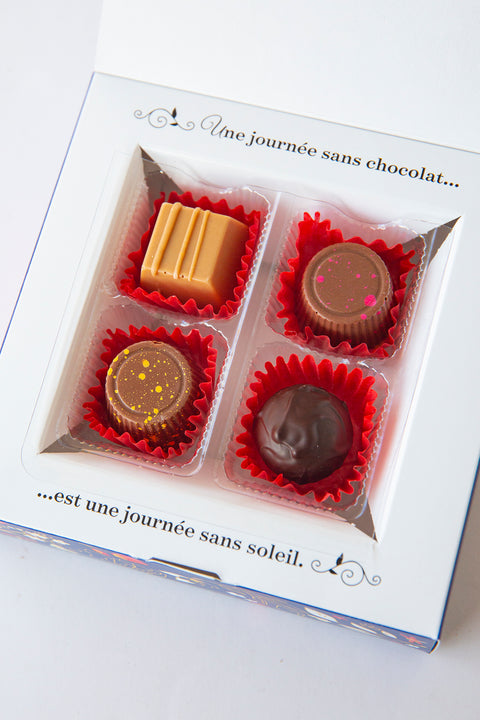 Box of 4 chocolate bonbons - Holiday edition