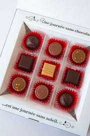 Box of 9 chocolate bonbons - Holiday edition 