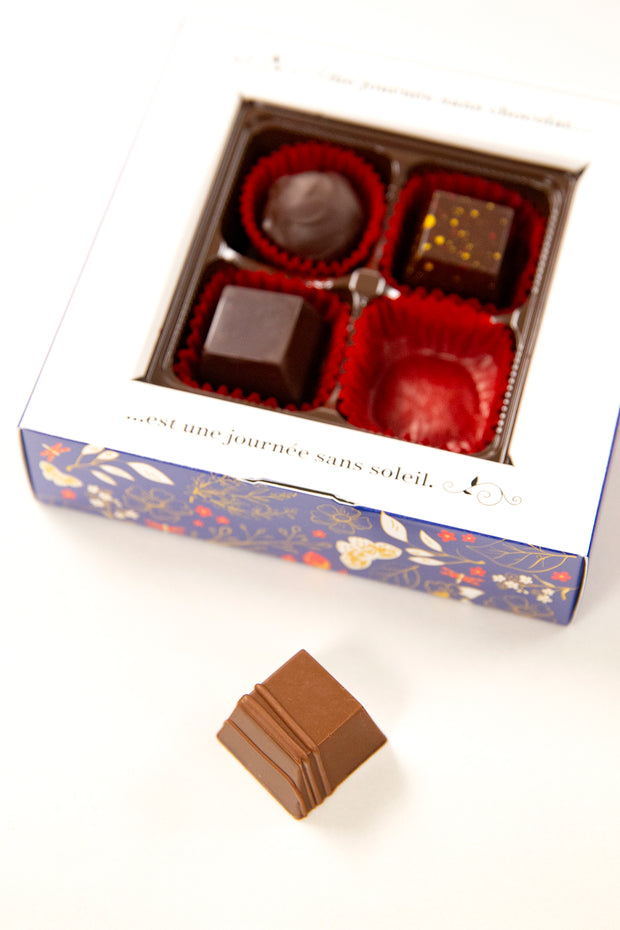 Boîte de 4 bonbons chocolat