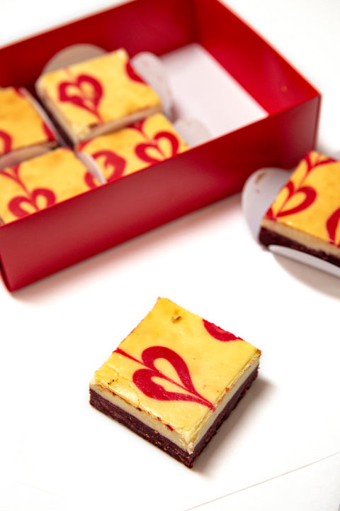 6 Red Velvet Brownies in a gift box