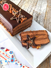 Chocolate and Caramel-Pecan Yule Log (for 8 to 10 guests)