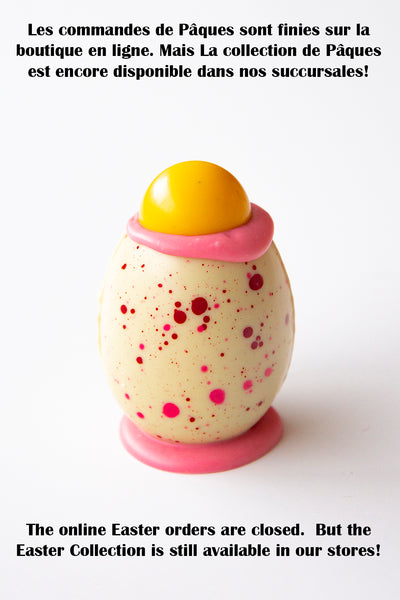 Oeuf à la coque fourré au praliné framboise (120g)