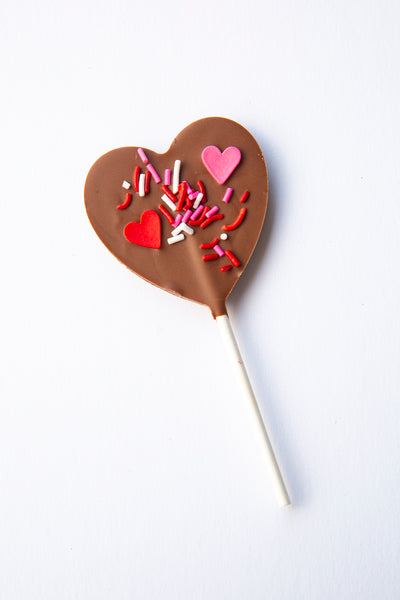 Ourson chocolat au lait avec coeur St Valentin - Juliette & Chocolat