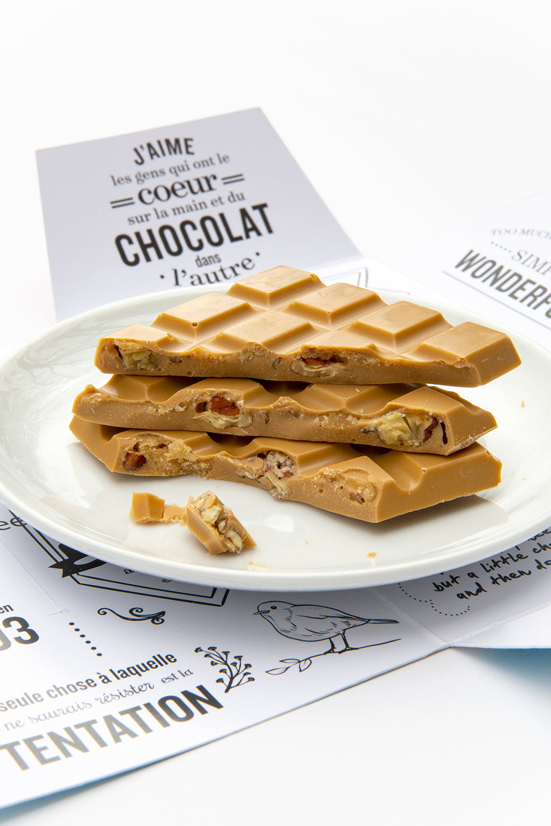 Cream and pecan tablet – Juliette & Chocolat