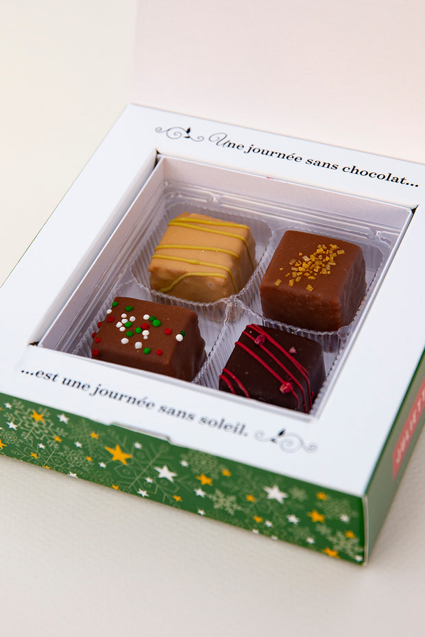 Box of 4 chocolate bonbons - Holiday edition