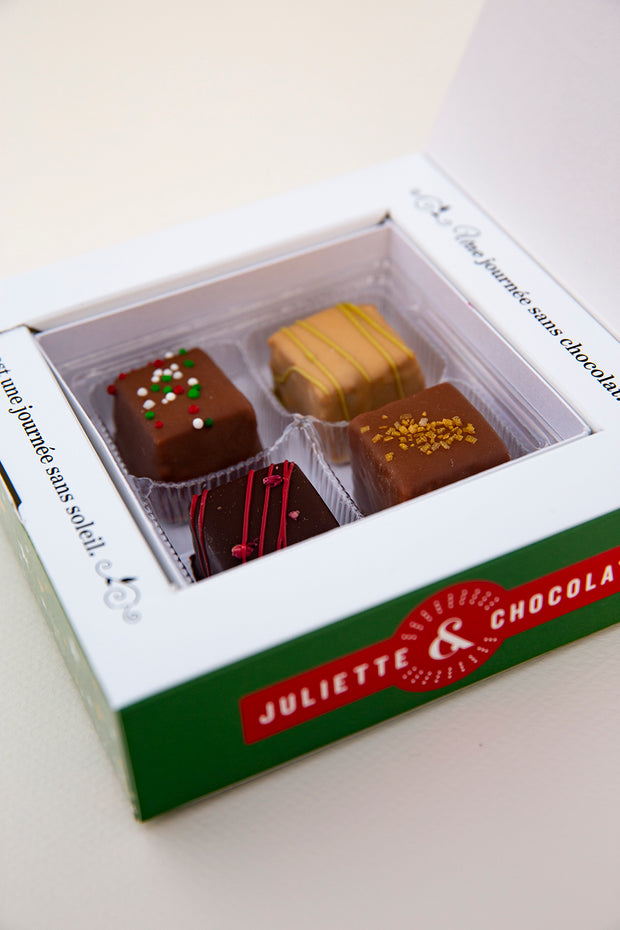 Box of 4 chocolate bonbons - Holiday edition