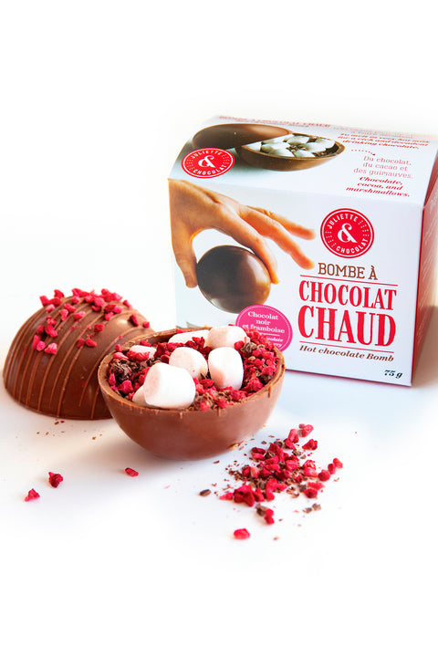 Bombe à chocolat chaud - saveur framboise