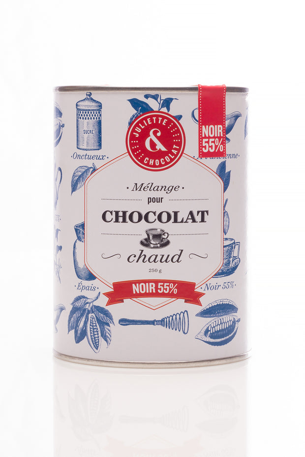 Le mélange Chocolat à boire noir 55% par Juliette & Chocolat