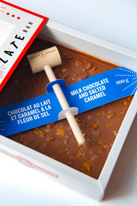Large chocolate bar to smash - Milk chocolate and salted caramel