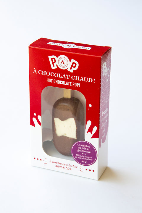 Chocolat lait et guimauve - Pop à chocolat chaud