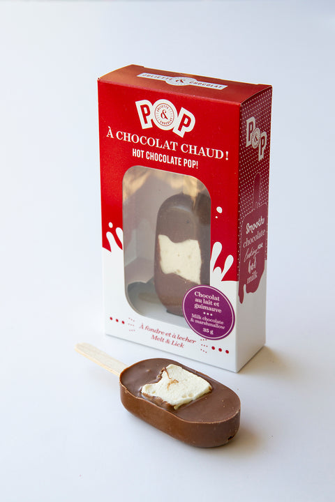 Chocolat lait et guimauve - Pop à chocolat chaud