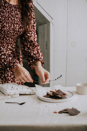 Dark chocolate & salted caramel infused with lavender flowers