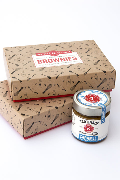 Juliette's 12 brownie set with caramel spread