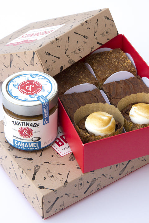 Juliette's 12 brownie set with caramel spread