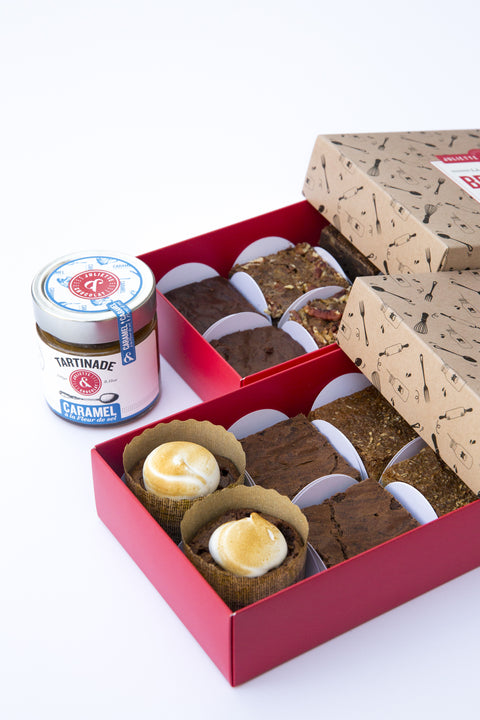 Juliette's 12 brownie set with caramel spread