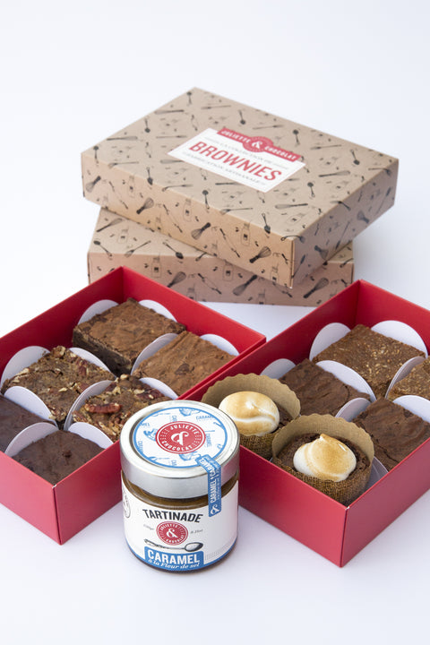 Juliette's 12 brownie set with caramel spread