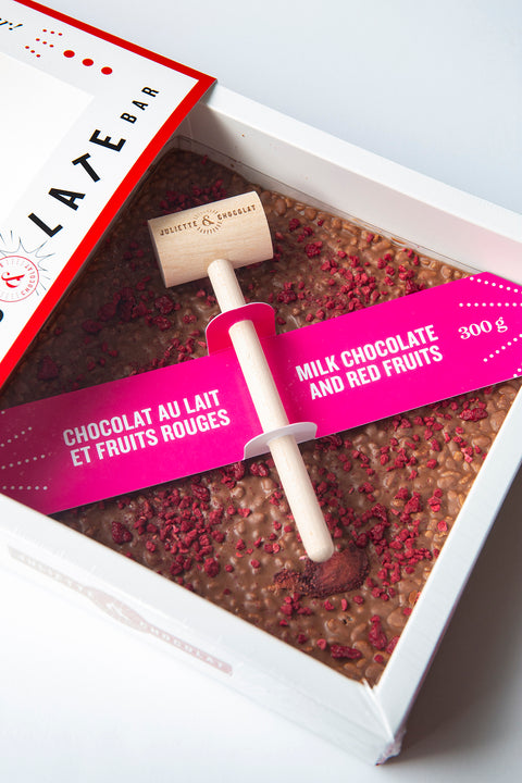 Grande tablette à casser - Chocolat au lait et fruits rouges