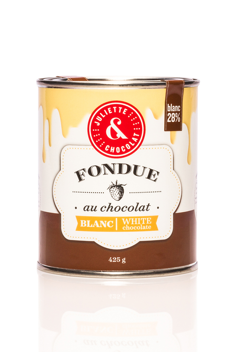 Fondue au chocolat blanc 28% par Juliette & Chocolat