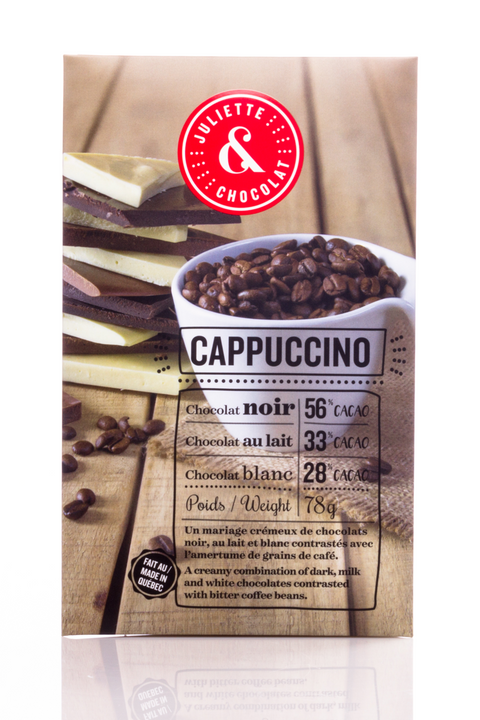 The 3 chocolates bar with cappuccino