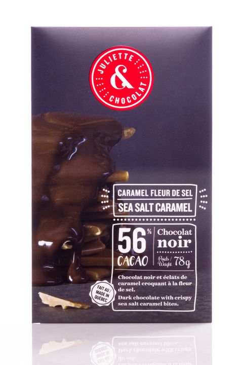 La tablette de chocolat noir au caramel fleur de sel | Juliette & Chocolat