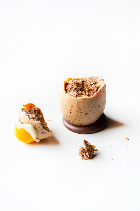 Oeuf Pâques chocolat blanc praliné spéculoos