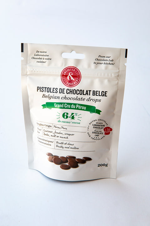 Pistoles de chocolat noir Pérou 64%