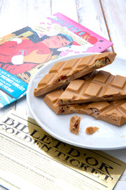Chocolate bar with cream fudge and candied pecans