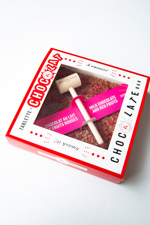 Grande tablette à casser - Chocolat au lait et fruits rouges