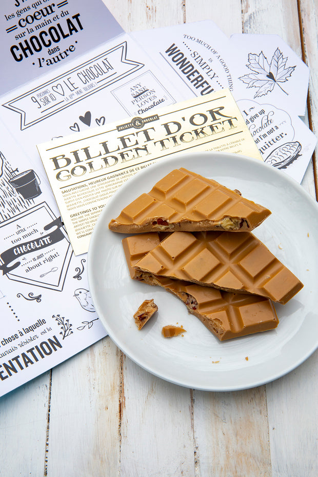 Chocolate bar with cream fudge and candied pecans