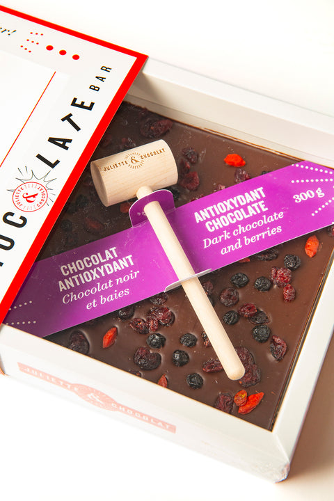 Grande tablette à casser - Chocolat noir et baies