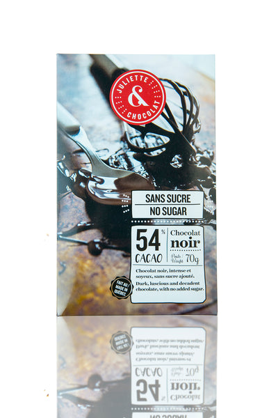 La tablette de chocolat noir sans sucre